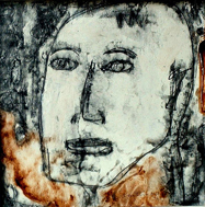 Héctor de Anda Falso Retrato 59 Acrílico sobre madera 24cm x 24cm 1996 